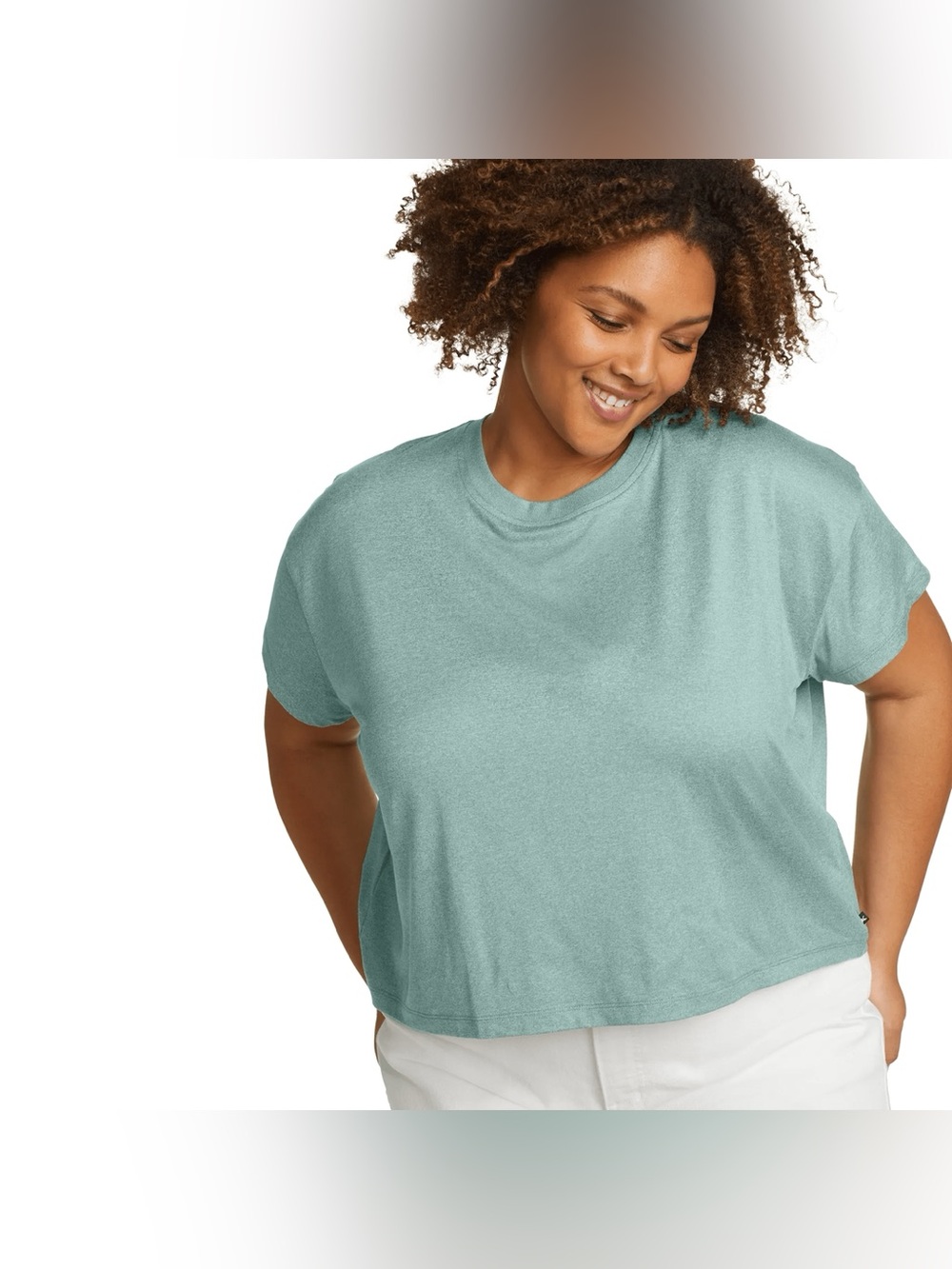 Eddie Bauer Surreal Travel Crewneck T-Shirt dusty loden blue green NEW NWT